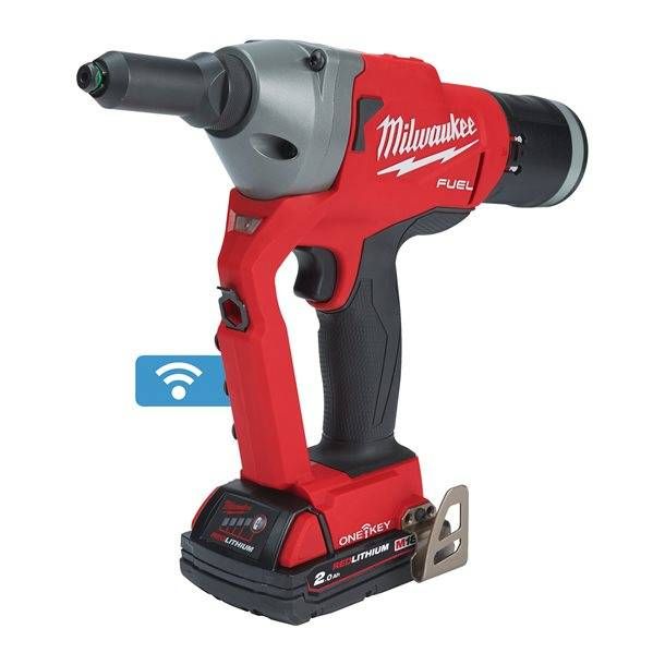 Заклепочник акумуляторний MILWAUKEE, M18 FUEL ONEFPRT-202X, під заклепки (Ø4,8-7,0мм) (+заряд.пристрій, 2ак.Х2Аг, HDкейс)