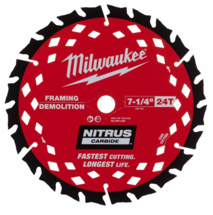 Диск пильний дереву з цвяхами Nitrus MILWAUKEE , Ø190х30х1,6мм, 24 зуб.