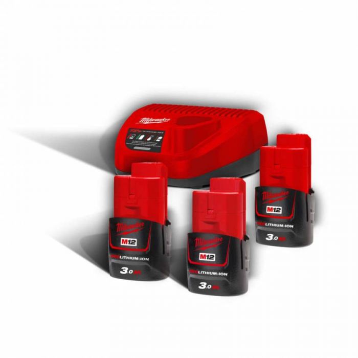 Енергокомплект MILWAUKEE, M12 NRG-303 (+ заряд.пристрій, 3 акум.Х 3Аг)