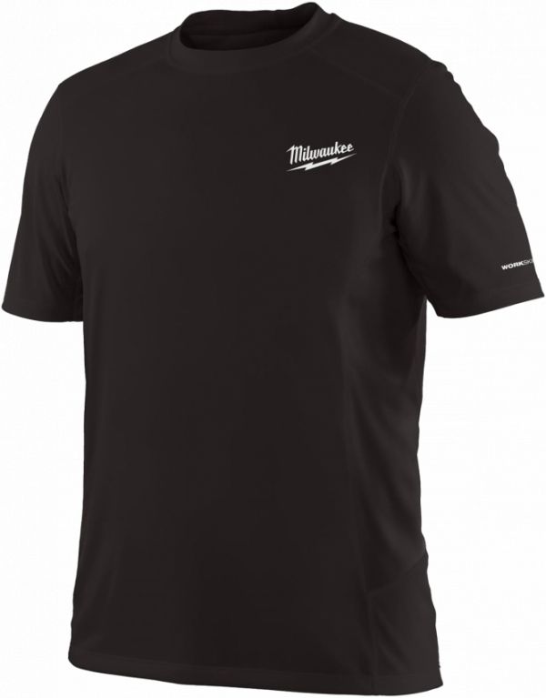Футболка MILWAUKEE, WWSS дихаюча з коротким рукавом, чорна, розмір S