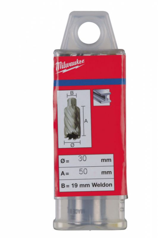 Кільцева фреза по металу MILWAUKEE HSS (WELDON), Ø30x50мм