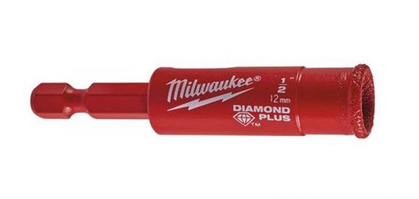 Коронка алмазна Diamond Plus MILWAUKEE, Ø12,0мм (1/4 Hex)