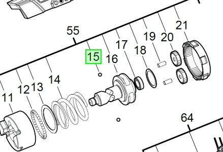 Кулька ударної муфти редуктора M18ONEFHIWF1 MILWAUKEE