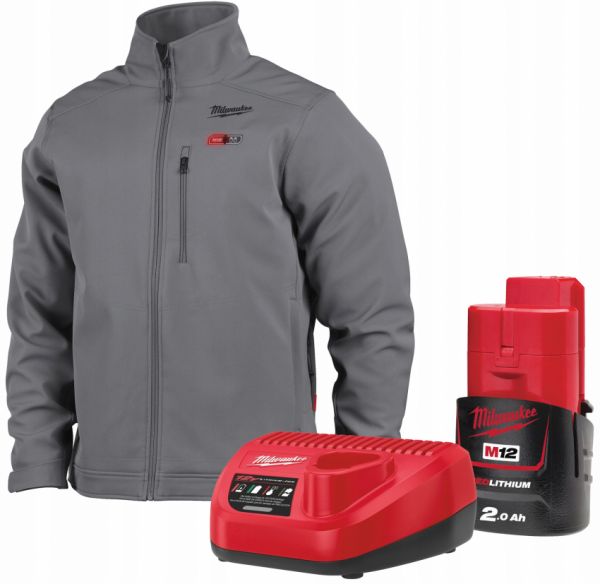 Куртка з підігрівом MILWAUKEE, M12 HJGREY5-201(XL), сіра (розмір XL) (+зар.пр., 1 акум.Х 2Аг)