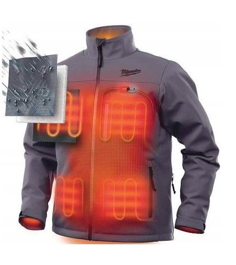 Куртка з підігрівом MILWAUKEE, M12 HJGREY5-201(XXL), сіра (розмір XXL) (+зар.пр., 1 акум.Х 2Аг)