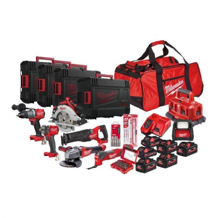 Набір інструментів акумуляторних MILWAUKEE, M18PP8B-586P (зарядний прситрій M12-18 FC, зарядний прситрій M1418 C6. 2 акумулятори