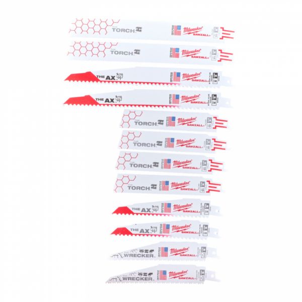 Набір полотен для шабельних пил SAWZALL MILWAUKEE, (12шт), пластиковий футляр