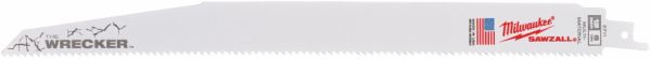 Полотно для шабельних пил WRECKER MILWAUKEE, 300х3,6/2,3мм, (5шт), (метал, деревина з цвяхами)