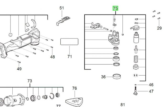 Ремкомплект гайкокрута -зубчасте колесо/Milwaukee