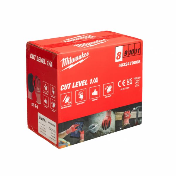 Рукавиці MILWAUKEE з опором порізам 3, размер XL/10 ( 144 шт.)