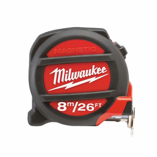 Рулетка магнітна MILWAUKEE, 8м/26фт, (27мм)