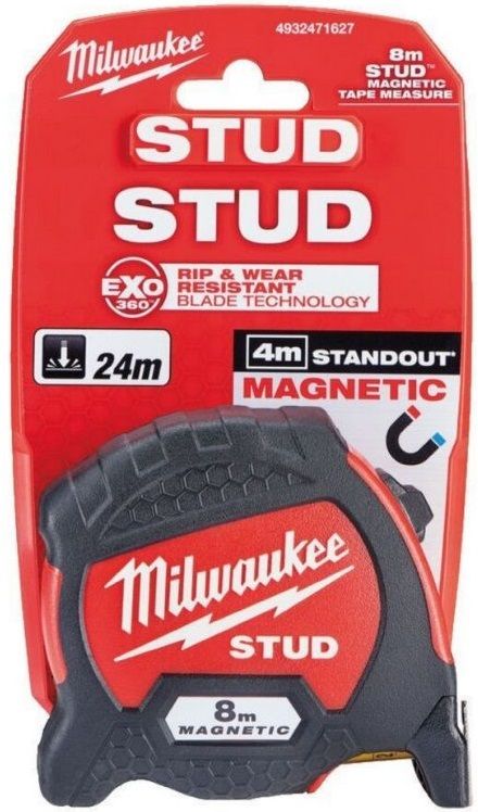 Рулетка магнітна метрична MILWAUKEE STUD, 8м (33мм)