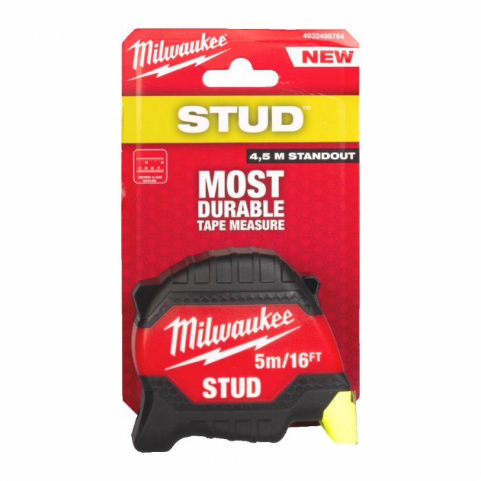 Рулетка магнитная MILWAUKEE, STUD (Gen 3), 5м/16фт (33мм)