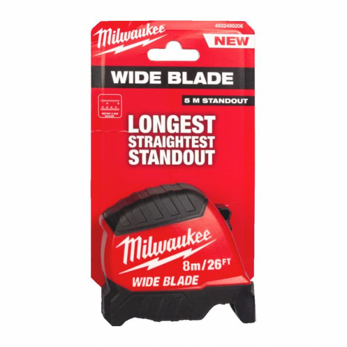 Рулетка WIDE BLADE MILWAUKEE (Gen2), (полотно 35мм), 8м/26фт