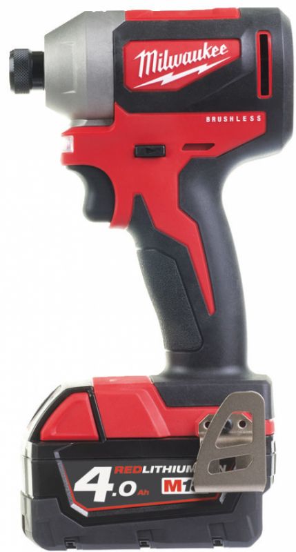 Гвинтоверт акумуляторний 1/4" HEX MILWAUKEE, M18 CBLID-402C, 180Нм, (зарядний пристрій, 2 акум.Х 4Ач, кейс)